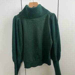 100% cotton green turtleneck, sweater